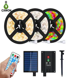 Solar Strips Lights ciepłe białe RGB 60LEDSM 2835smd Wodoodporny elastyczny pasek Taśma LED Tape Decor Decor 5618807