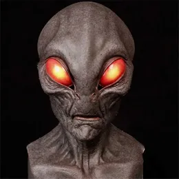 Maschere di design Maschera aliena di Halloween Spaventoso Orribile Grandi occhi Maschera aliena horror Maschera in lattice a testa intera Maschera di mostro Mondkapjes
