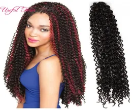 Włosy szydełkowe 20 -calowe szydełko warkocze syntetyczne wyplatanie włosów Wydłużenia wodne splot wodny dla czarnych kobiet Marley Bulks Hai1581373