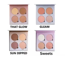 في مخزون Makeup 4 Colors Bronzers Highlighters Palette Palette Powder Epacket 7710409