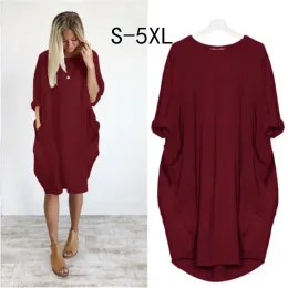 Dresses Loose Maternity Clothes Long Sleeve Blouse TShirt Dress Casual Female Women Pullover Top Dress Vestido Solid Pregnancy Clothing