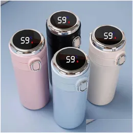 Thermos Smart Insated Water Bottle 304 Vuoto in acciaio inossidabile Bocca larga Tazza da caffè da viaggio con LCD Touch Sn Cup Drop Delivery Dhwaj