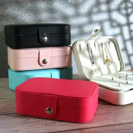 Wholesale PU Leather Portable Jewelry Box Jewelry Storage Ring Earrings Necklace Box Color DIY Jewelry Gift Box