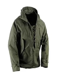 USN Wet Weather Parka Vintage Deck Jacket Pullover Lace Up WW2 Uniform Mens Navy Military Hooded Jacket Outwear Army Green 2012183187422