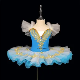 Profesyonel Bale Kostüm Klasik Balerin Balesi Tutu Çocuk Kid için Yetişkin Prenses Göz Kabaç Tutu Dans Bale Elbise Kız 240304