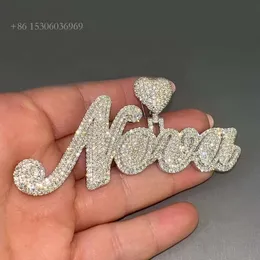 Personalizar passe diamante tester hip hop jóias vvs baguette hiphop moissanite personalizado 10k 14k ouro real masculino mossanite pingente