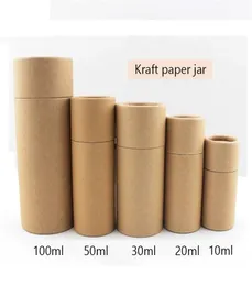 50pllot kosmetyczna butelka Zewnętrzna opakowanie Kraft Paper Jar Rurka Cylindryczne pudełka z twardą kartoną Pakiet olejki eteryczne Pakiet rurki 2103265717767