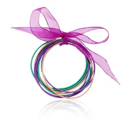 Link pulseiras moderna espiral telescópica aço carbono pulseiras conjunto para mulheres dia de natal primavera pulseira elástica antiderrapante presentes