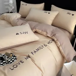 Nordic Luxuriöses Bettwäsche-Set aus ägyptischer Baumwolle, King-Size-Bett, Doppelbett, Twin-Size-Größe mit Bettlaken, Bettbezug und Kissenbezügen, 12 Personen, Bettwäsche 240226