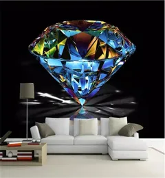 Papel de parede personalizado 3d po mural atmosfera diamantes coloridos closeup bela sala de estar restaurante fundo de tv paper31857964481