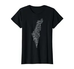 T-shirts 100% Cotton Palestine T-shirt. Palestinska städer kartlägger kvinnor gaza tshirt case bekväm tee shirtsport sommar tshirts