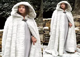 2019 päls förtjockas vintern huva mantlar varm bröllopslock knapp plus storlek rockar brud jacka jul vit eller elfenben evenemang acces6354417