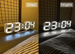 3D LED Wall Clock Modern Design Digital bordsklockor Alarm Nightlight Saat Reloj de Pared Watch for Home Living Room Decoration2116553687