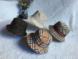 Designer baby barn kupol fiskare hatt baby pojkar flickor brev jacquard hink hatt ins barn bomullsresor avslappnade hattar gitter strand visir cap A8461