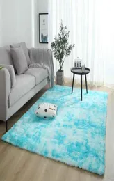 Carpets Long Hair Plush Large Bedside Tiedyeing Fluffy Area Rug For Home Living Room Nonslip Warm Bay Window Silky Floor Mats635239122311