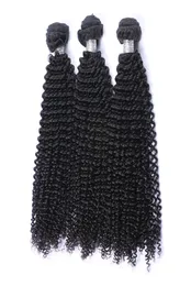 Mongolskie perwersyjne kręcone dziewicze włosy Weave Bundle Afro Kinky Curly Mongolian Remy Human Hair Extension 3pcs Lot Natural 1311233