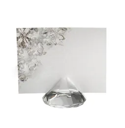 100pcs模倣されたクリスタルダイヤモンドプレイスカードホルダー結婚式の好意名カードホルダーパーティーテーブル装飾ギフト6911494