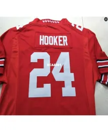 001 24 Malik Hooker Ohio State Buckeyes College Jersey White Red BlackパーソナライズされたS4xlorカスタム任意の名前または番号Jersey7800508