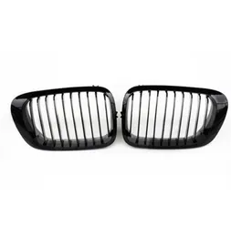 1 Pair Glossymatte Black 1Slat Front Kidney Grilles For 3 Series E46 2 Door 19982001 ABS Racing grille4043306