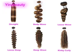 Cabelo Humano Brasileiro Um Pacote P427 Piano Cor 1030 Polegadas Onda Corporal Reta Sedosa Kinky Curly Dupla Trama Solta Profunda Cabelo Cru 1407368