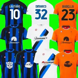 Inters Milans Club Pełne zestawy koszulki piłkarskie Correa Dzeko Barella Lautaro Skriniar de Vrij 23 24 Brozovic 2024 2025 Football Shirt Mundurs