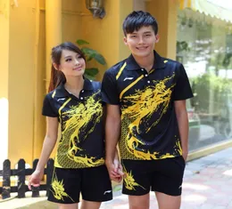 Nya foder Menwomen Badminton Shirtschinese Dragon Tennis Polyester Fast Dry Badminton Shortsmen Table Tennis Sportwear Jersey2854195