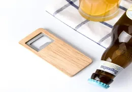 Wood Beer Bottle Opener Stainless Steel With Square Wooden Handle Openers Bar Kitchen Accessories Party Gift7735464