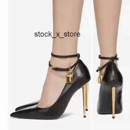 EU35-43 Tom Fords Summer Design Pumps Dress Shoes Padlock Powny Lock and-Key High Heels Bridal Lady Summer Poined Toe Party WeddingEO38