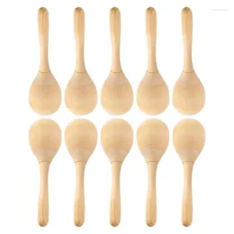 Party Supplies 10st Maracas Hand Percussion Rattles Diy Wood med skarpt slagljud för musik gynnar slitstarka lätt att använda