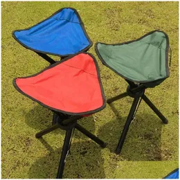 Camp Furniture 2023 Outdoor Portable Fishing Chairs Casting Folding Stool Triangle Foldable Convenient Accessories 230605 Drop Delive Dhspk