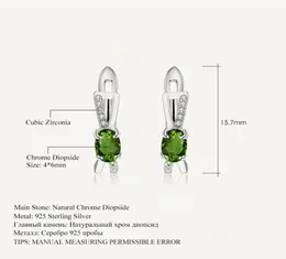 Ear Cuff Gem039s Balet 106ct Naturalny Chrome Diopside Clip Kolczyki 925 Sterling Srebrne Kolczyki szlachetne dla kobiet Fine J9138409