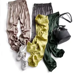 Pantaloni Capris estivi antizanzara per donna Pantaloni Harem casual in raso leggeri e comodi