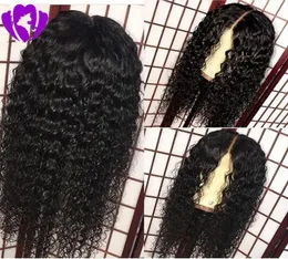 Middle Part Loose Curly Synthetic Spets Front Wigs 150 Density Africa American Women Brasilian Full Lace Front Wig Pre Plocked Hai5989406