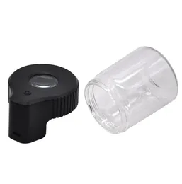Fumar plástico vidro lightup led ar apertado à prova de armazenamento ampliação stash jar visualização recipiente vácuo selo plástico caixa pílula c2604178