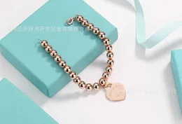 Designer TFF s large love rose gold silver bead round bracelet female temperament trend