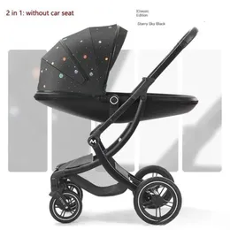 Passeggini # Baby 2in1/3 in 1 Carrozzina di lusso con seggiolino auto Carrozzina in pelle per neonato Paesaggio alto R230817 Design unico, stilista, moda Vendi come caldo