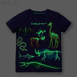 T-shirts T-shirts SAILEROAD Sommer T Shirt Baumwolle Kurzarm Cartoon Tiere Leuchtende T-shirts Kinder T Jungen Kinder Kleidung 240306