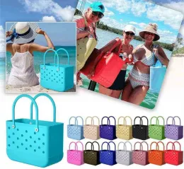 Rubber Beach Bags EVA with Hole Waterproof Sandproof Durable Open Silicone Tote Bag for Outdoor Beach Pool Sports Party Favor FY5224 0307