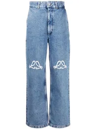 ジーンズレディースデザイナーのズボンの脚オープンフォークタイトなカプリスデニムズボンはフリースを増やします暖かいスリミングジャンパンツブランド服の刺繍印刷セックス
