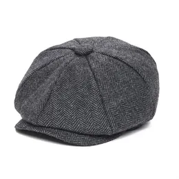 Jangoul Woolen Tweed Kid Sboy Cap Boy Girl Herringbone Child Flat Mały rozmiar niemowlęcia maluch młodzież beret hat boina 001 201216291m