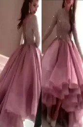 Real Manga Longa Vestidos de Noite Myriam Fares Frisado Renda Alta Baixa Vestidos de Noite Longos 2015 Robe De Soiree Sexy Vestidos de Noite D3402252