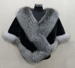 Vinter brud faux päls wraps varma sjalar ytterkläder rygg svart gary burgundy blått silver för brud brudtär jacka prom cocktail5401490