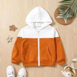 Jaquetas 1-5 anos bebê casaco da criança meninos meninas manga longa inverno quente outwear jaqueta retalhos cor hoodie vetement enfant fille