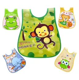 Baby Bibs EVA Plastic Waterproof Burp Cloth Feeding Bib Cartoon Children Apron Babador de bebe2836071