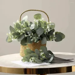 Decorative Flowers Eucalyptus Leaf Decor Realistic Artificial Leaves Branches For Home Po Props 7pcs Faux Greenery With Stems