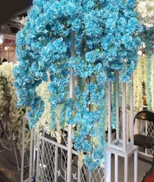 2020 Diy Silk Artificial Cherry Blossoms Branch Flower Silk Wisteria Vines for Home Wedding party Decoration Flower Bouquet 5pcs4516948