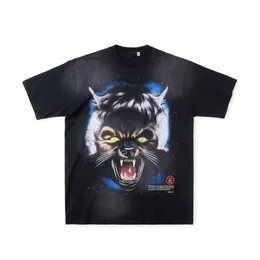 Modemän t skjortor män t-shirts kvinnor stilar färg hellstar studios moon wolf head tee tryck avslappnad kort ärm gata rap topp