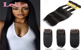 Peruwiańskie Virgin Hair Postawowe włosy Z zamknięcia 4PCS Część 3 Zamknięcie 4x4 100 Human Hair Zakres Weave7814859