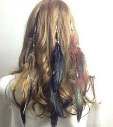 최고의 패션 여자 Girl039S 파티를위한 깃털 머리 확장 켜짐 CLIPS4459403과 함께 새로운 헤어 피스 액세서리.