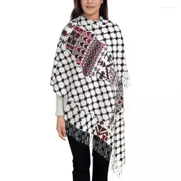 Ethnic Clothing Womens Scarf With Tassel Palestine Palestinian Large Super Shawl And Wrap Tatreez Embroidery Design Reversible Pashmina
